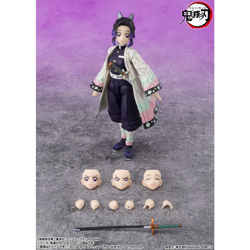 Bandai Demon Slayer Model Kit SHF Shinobu Kochou Genuine Anime Action Figure Collection Girls Model for Toys Christmas Gifts
