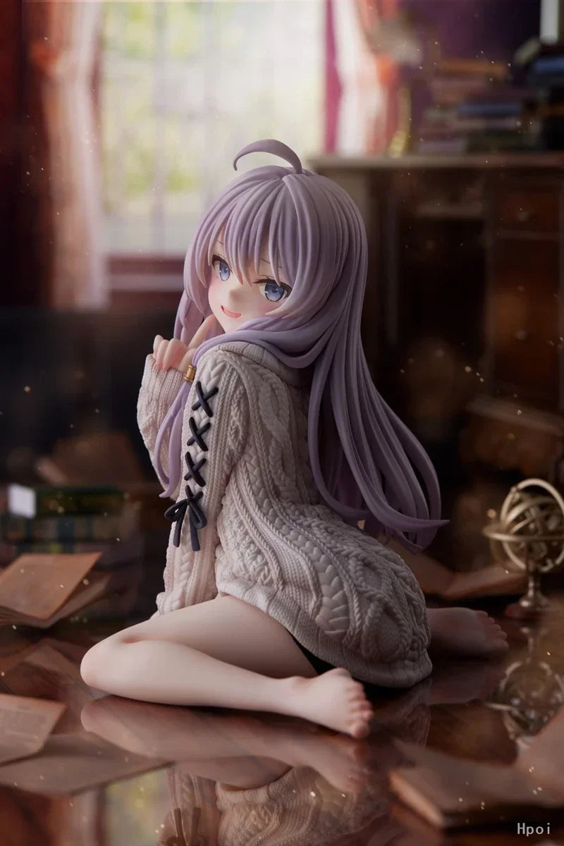 15cm The Journey of Elaina Anime Figure Knit Dress Witch Elaina Action Figure PVC Collection Model Doll Toys for Christmas Gifts