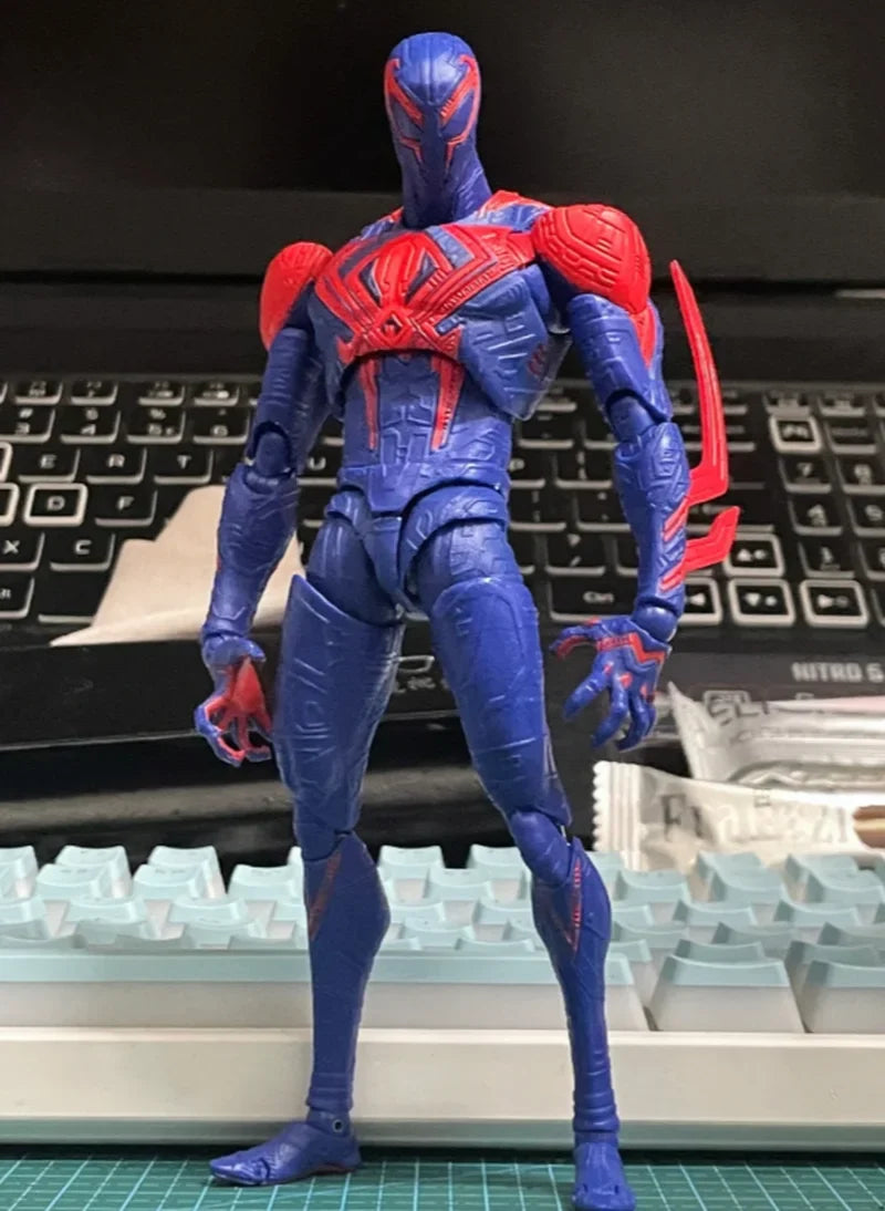 SHF Spider-Man 2099 Miguel O'Hara With Two Realistic Head Sculptures Universal Movie Action Figure Collectible Toy