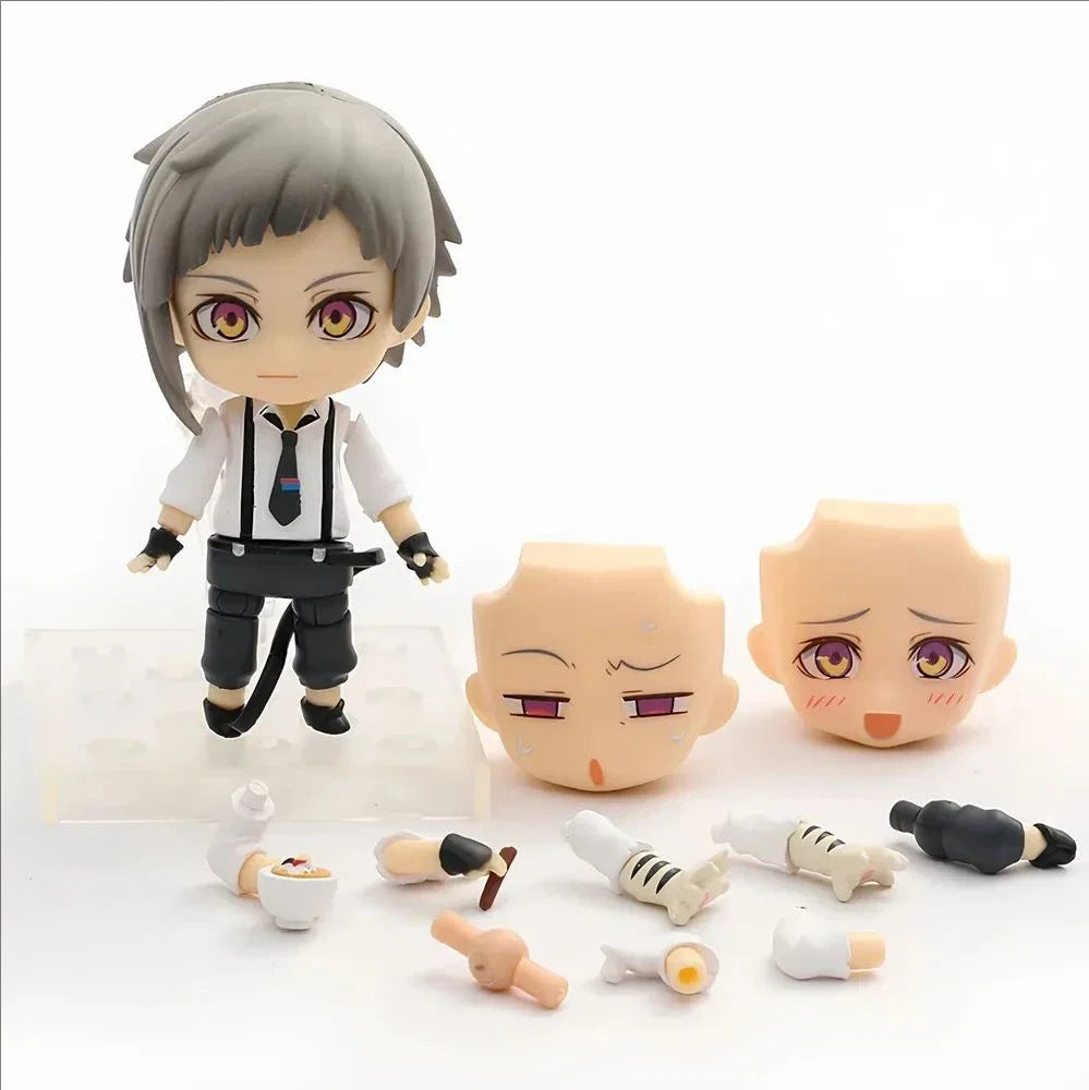 10CM Bungo Stray 1191 Ryunosuke Akutagawa 676 Nakahara Chuya 657 Dazai Osamu PVC Action Figure Toy Anime Q Figurine Model Doll