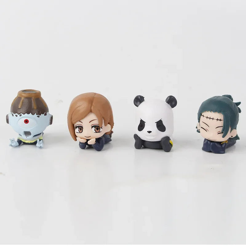 7Pcs/Set Lying Style Anime Jujutsu Kaisen Mini Figure Toys 3-4cm Satoru Gojo Mini Cute Gk PVC Statue Figurine Collectible Toys