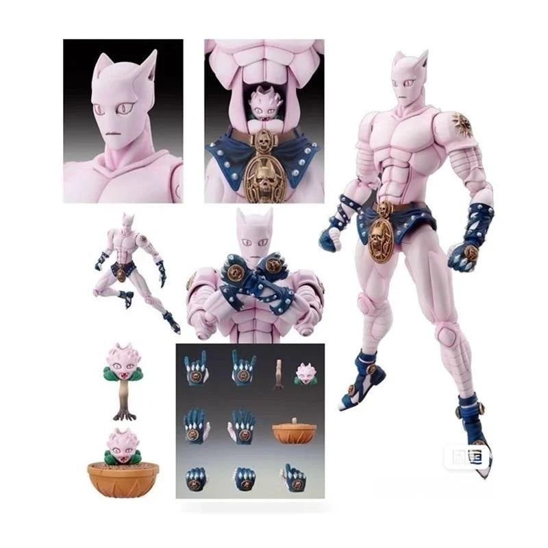 JOJO Adventure Immortal Diamond Killer Queen White  Pink  Collectible Figure M Version Joint Movable PVC Material