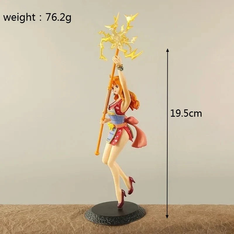 Anime One Piece Nami Figure Magic Weather Wand WT100 Commemorative One Hundred Scenes of the Great Pirates by Eiichiro Oda Model