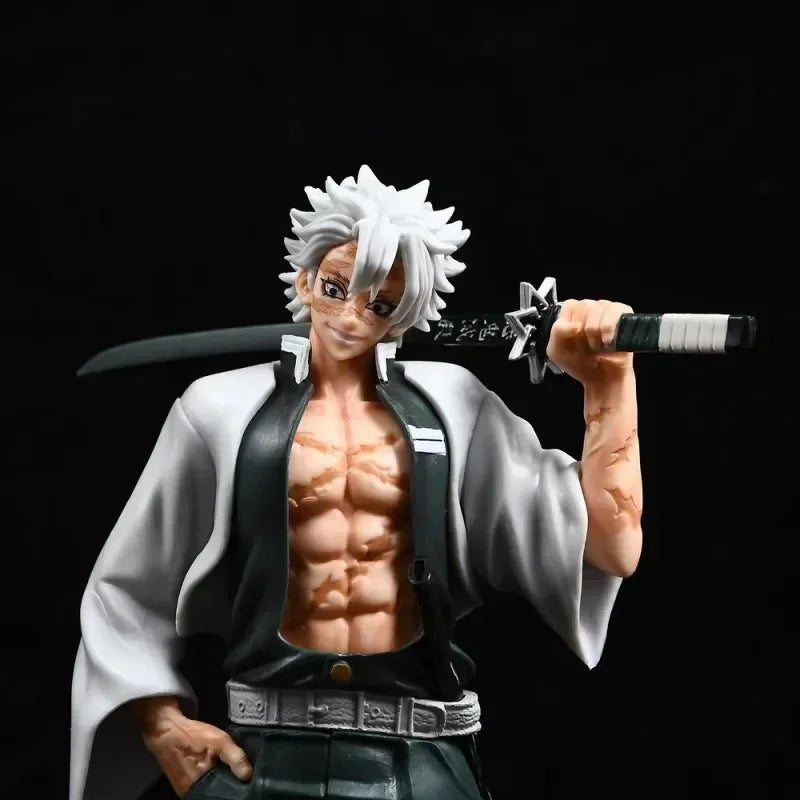 Demon Slayer 30cm Anime Figure Gk Cheng Shinazugawa Sanemi Standing Statue Animation Peripherals Figures Ornaments Toys Gift