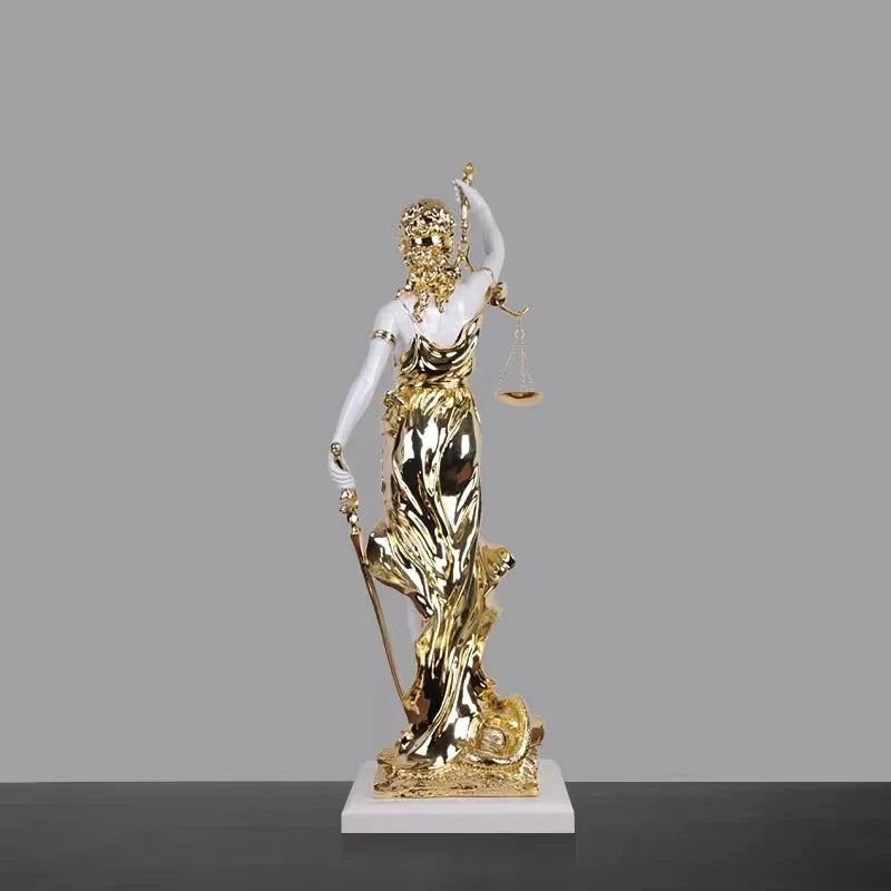 Goddess of Justice and Justice Sculpture Fairness Justice Statue Lawyer's Office Legal Scale Decoration Living Room Decoration