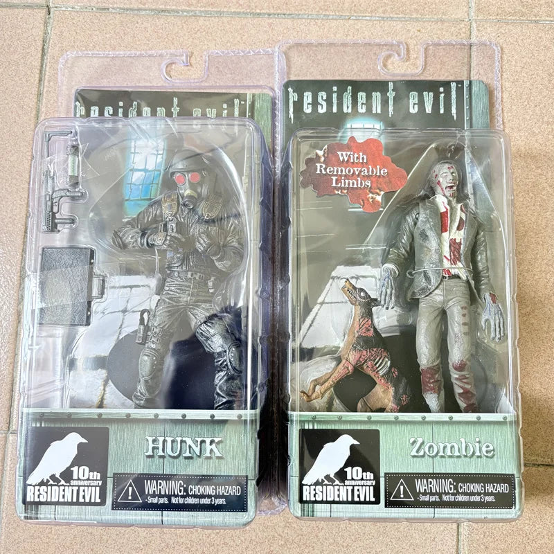 NECA Resident Evil Figuren Hunk Zombie Actionfigur Gasmaske Anime mit Hund Modell Puppen Kollektion Weihnachtsgeschenke für Jungen Spielzeug