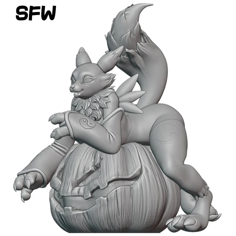1:24 Animal Fox Pumpkin NSFW 3d Print Resin Toy Kit Gk Unpainted Figurine WaiFu Diy Unassembled Statue Figures Model Toys