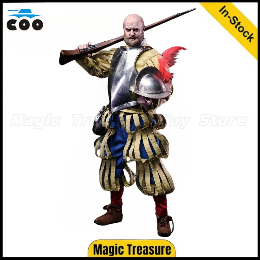 【Auf Lager】Original COOMODEL SE138 Empire Serie – Spanischer Konquistador Musketier-Kommandant 1/6 Actionfigur Spielzeug Geschenk