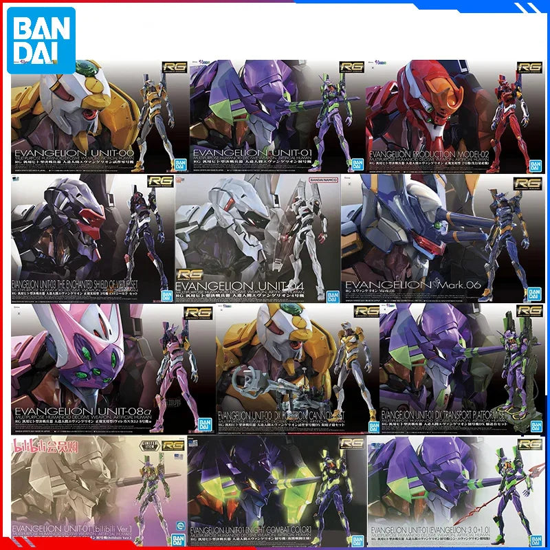 Original Echt RG EVANGELION EINHEIT-00 -01 -02 -03 -04 -06 -08 Bandai Anime Modellspielzeug Actionfigur Geschenke Sammlerstücke Ornamente