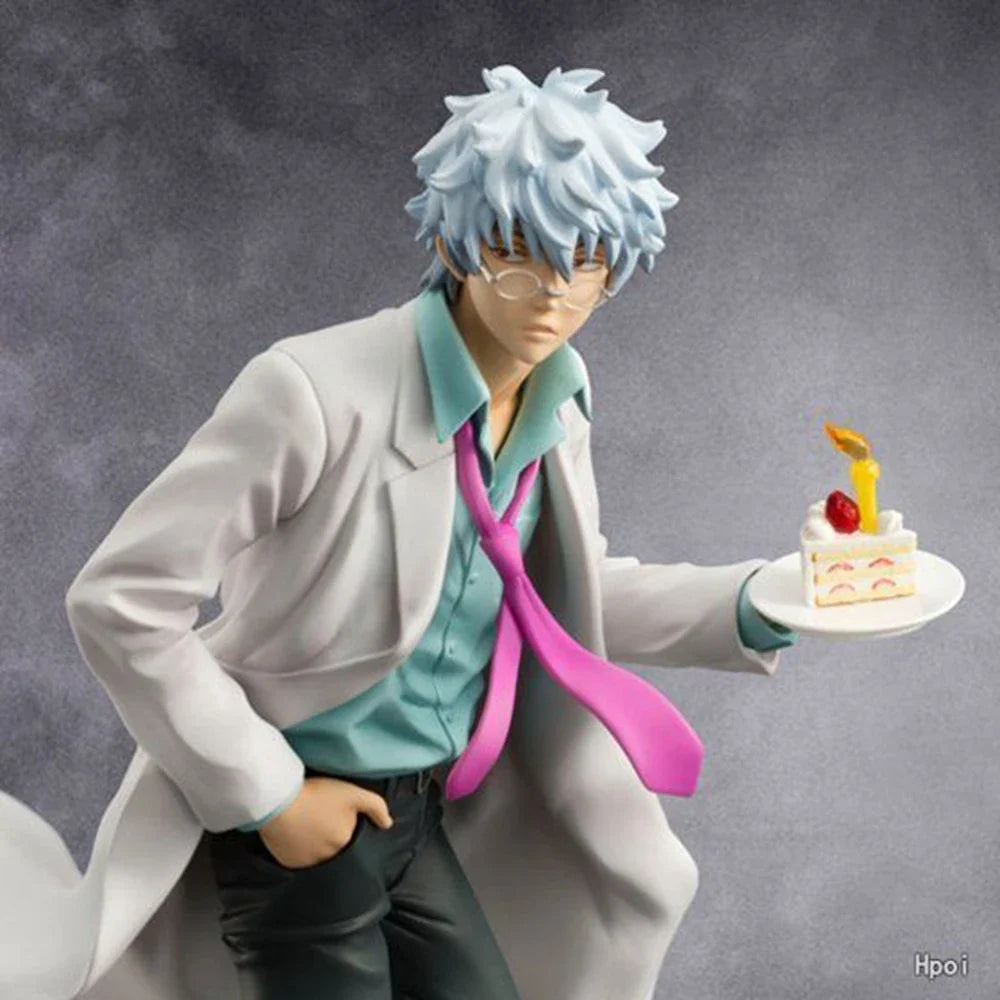 22CM Anime Gintama Ginpachi Sensei Figure 1/8 Stand Model Toy School Uniform Suit Ver Aciton Figure PVC Doll