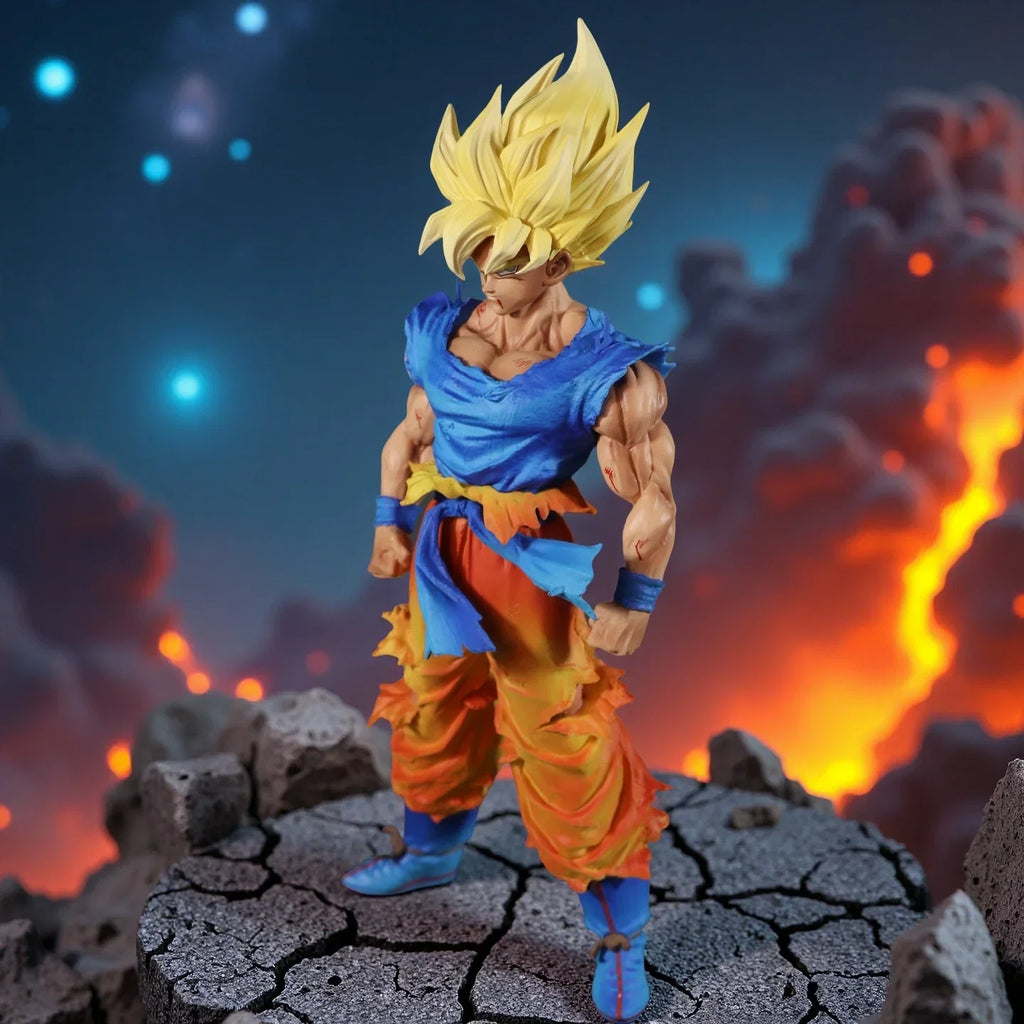 Interchangeable head 27cm Dragon Ball Z Figure Goku Anime Figures First Super Saiyan  Gokou PVC Model Toys Doll  Gifts