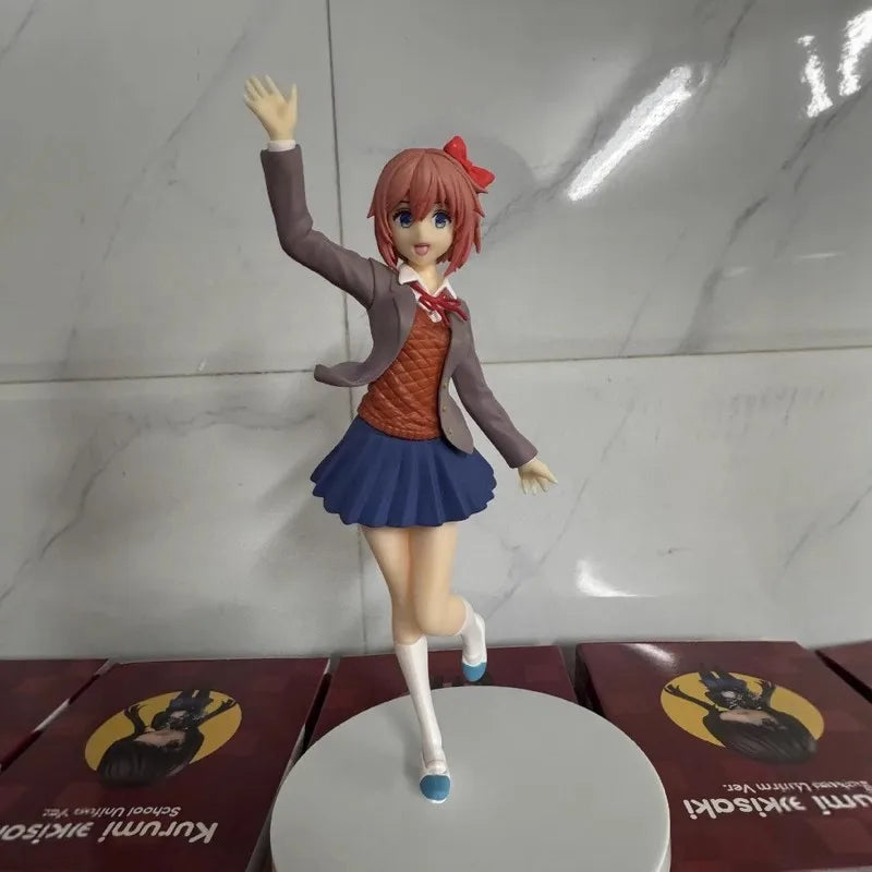 18cm Anime Merchandise Heartbeat Literature Club Sayori Figure Standing Beautiful Girl Birthday Gift Display Model