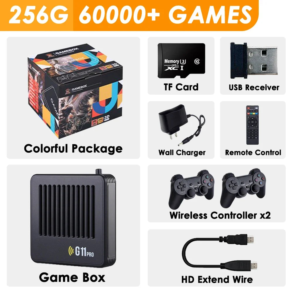 G11 Pro Poweful Video Game Box Super Console TV Android and EmuELEC Game System S905X3 Chip 64/128/26GB 20000+ Free Games