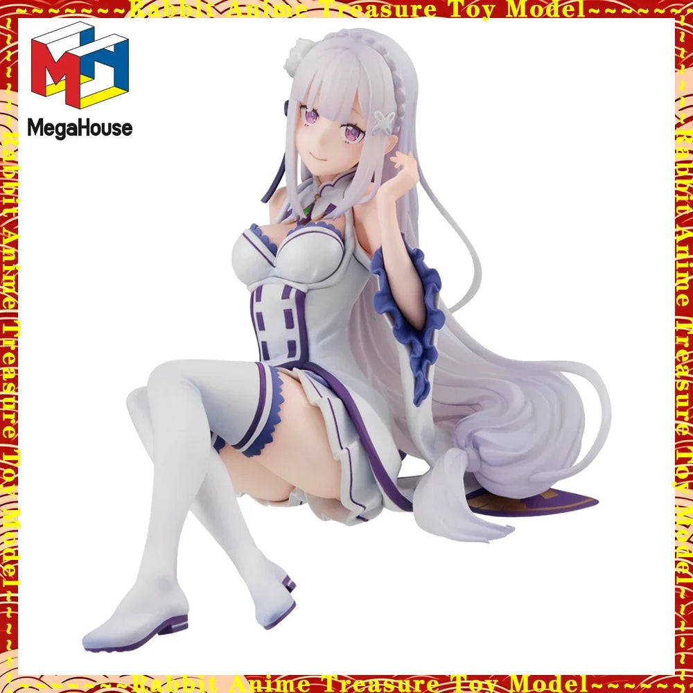 In Stock Original Genuine MegaHouse Palm-Sized Figure Re:ZERO Emilia Non PVC ABS Collectible