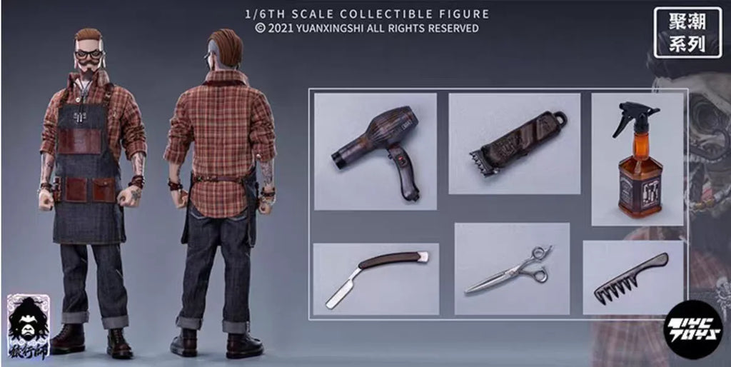 【MT】Original YUANXINGSHl JC-001 Gathering Trend Series First Round Oil Head Barber Tony 1/6 Action Figure Toy Model