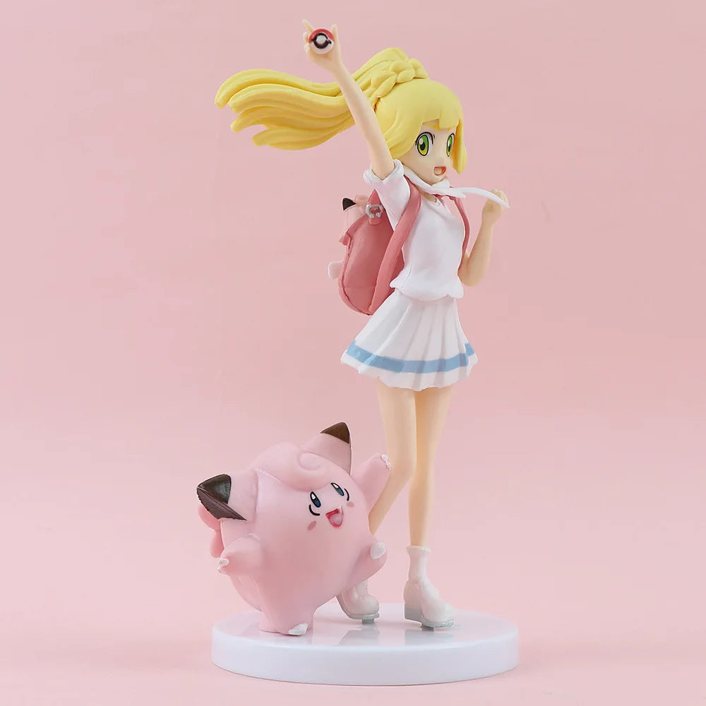 Anime Pokemon Lillie Clefairy Game Beautiful Girl Figure Model Gk Statue Charm Collection Desktop Ornament Hobby Toys Tide Play