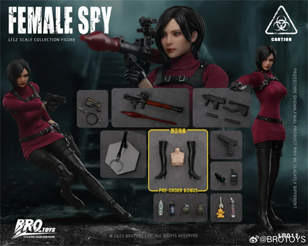 BROTOYS LR011 1/12 Classic Adventure Game Characters Female Spy Ada Wong Full Set For 6inches Action Figure Model Toys