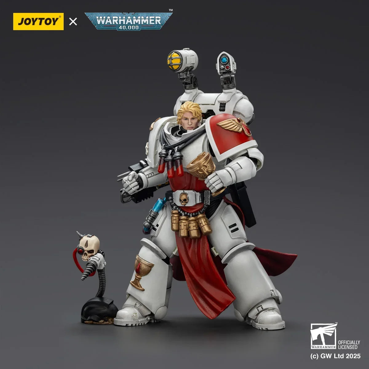 JOYTOY Warhammer 40K Action Figures Blood Angel Sanguinary Priest with Heavy Bolt Pistol Chainsword and Narthecium Power Fist
