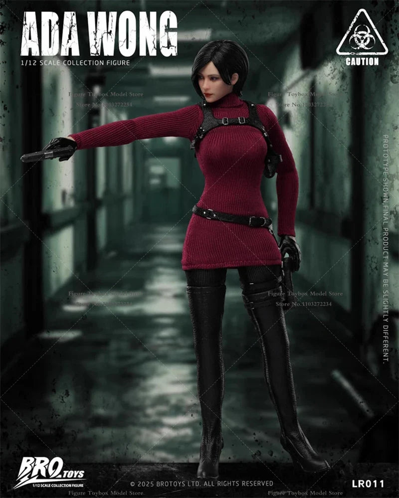 BROTOYS LR011 1/12 Ada Wang Red Sweater Classic Suit Cloth Action Figure Movable Eye Head Sculpt Design 6" Female Soldier Doll