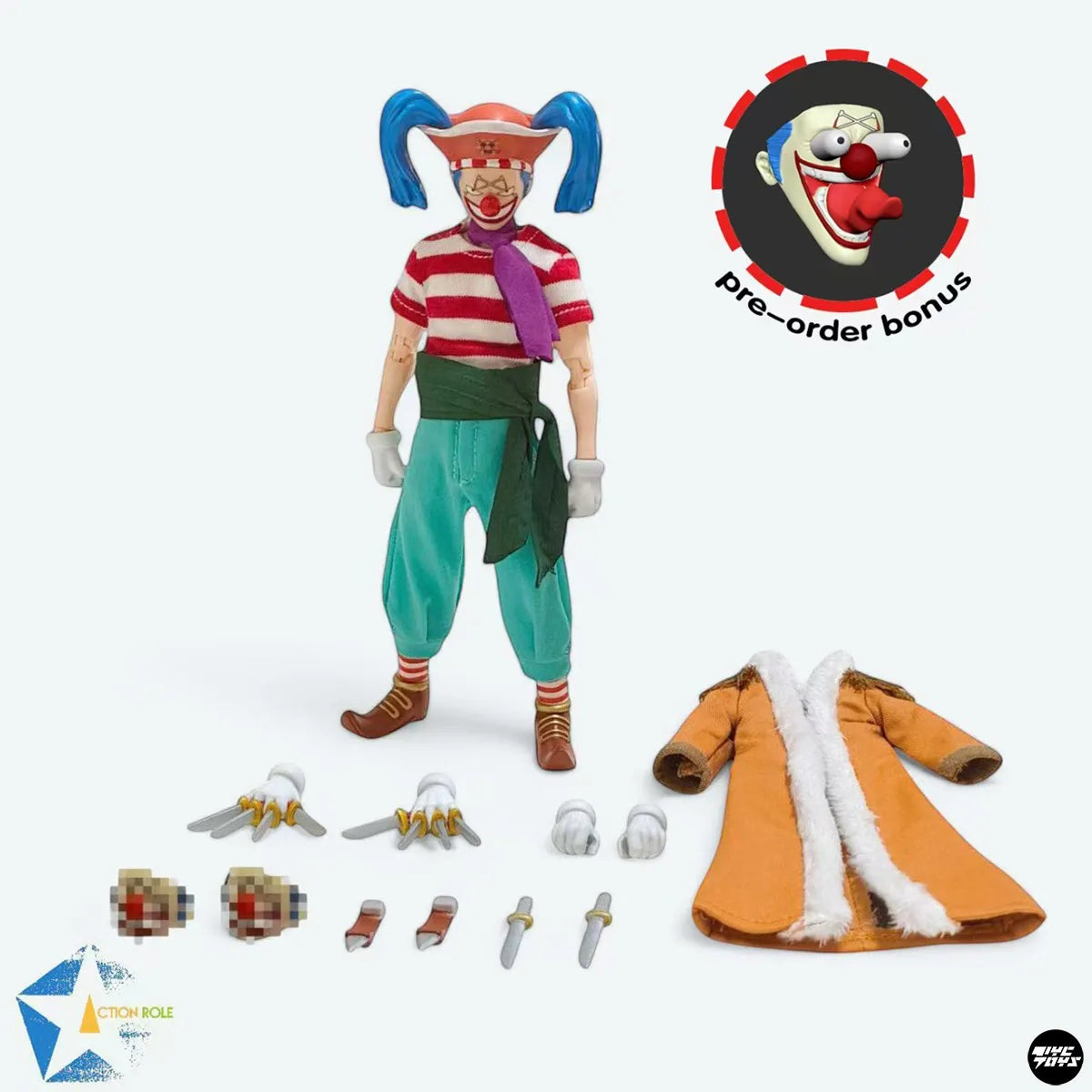 In Stock 1/12 Action Role Shf One Piece Buggy Anime Action Figures The Clown The Cunning Clown Model Pvc Gift Collector Toys
