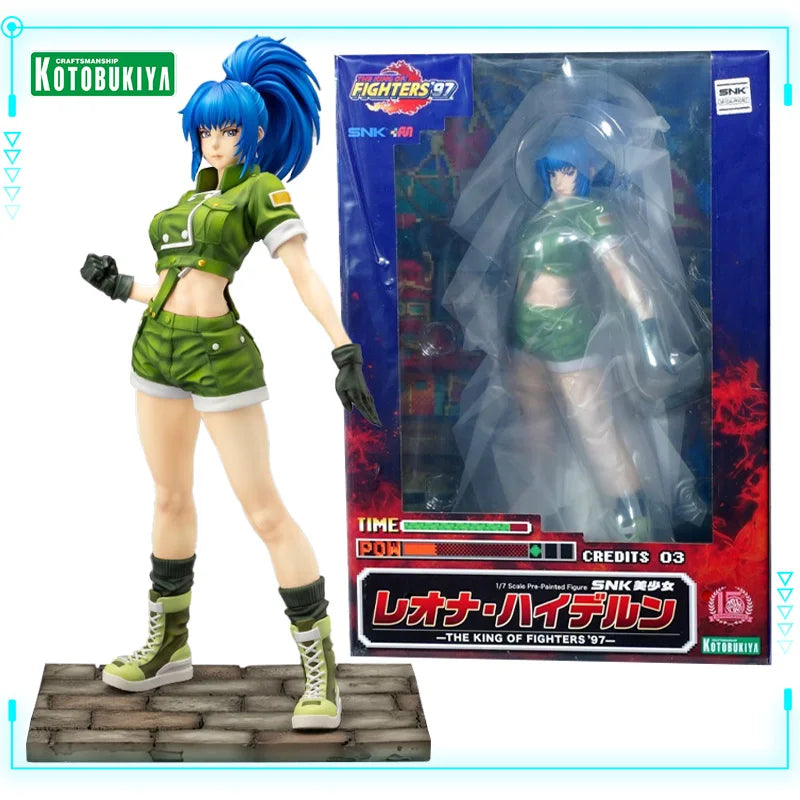 Kotobukiya Original Genuine The King of Fighters '97 Leona Heidern Bishoujo Statue 1/7 Model 21.5cm Figure Toys Birthday Gift