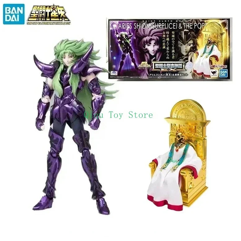 In Stock BANDAI Saint Cloth Myth EX Aries Saian Vestments & Former Pope Set Saint Seiya Pluto Anime Figure Model