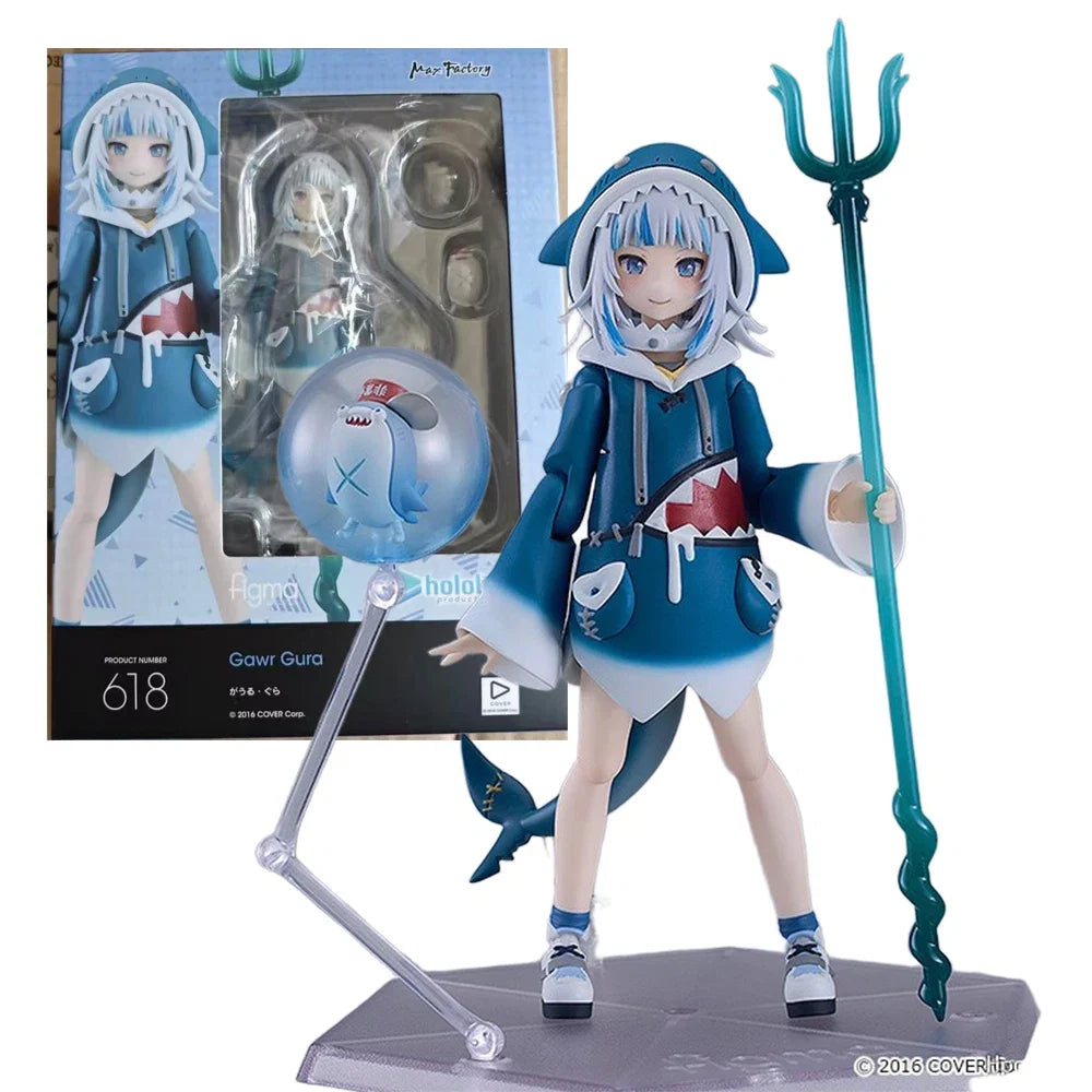 Genuine Original Max Factory figma 618 Gawr Gura Anime Character Figure Movable Model Children's toys Gifts In Stock