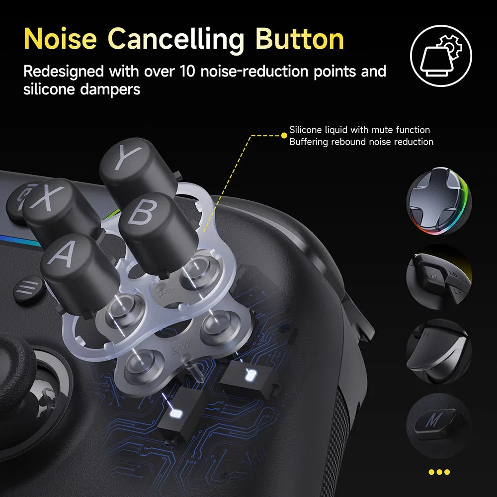 EasySMX X05 Pro Wireless Gamepad PC Controller Compatible with PC/Switch/Phone/Steam/TV, Dual Rumble Motors, Impulse Triggers