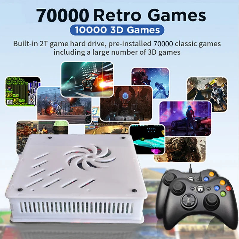 X8 Retro Game Console Upgrade Gaming Experience 8G RAM 2TB Storage 70000+ Classic Games Compatible with Wii PS2 XBOX PSP NGC
