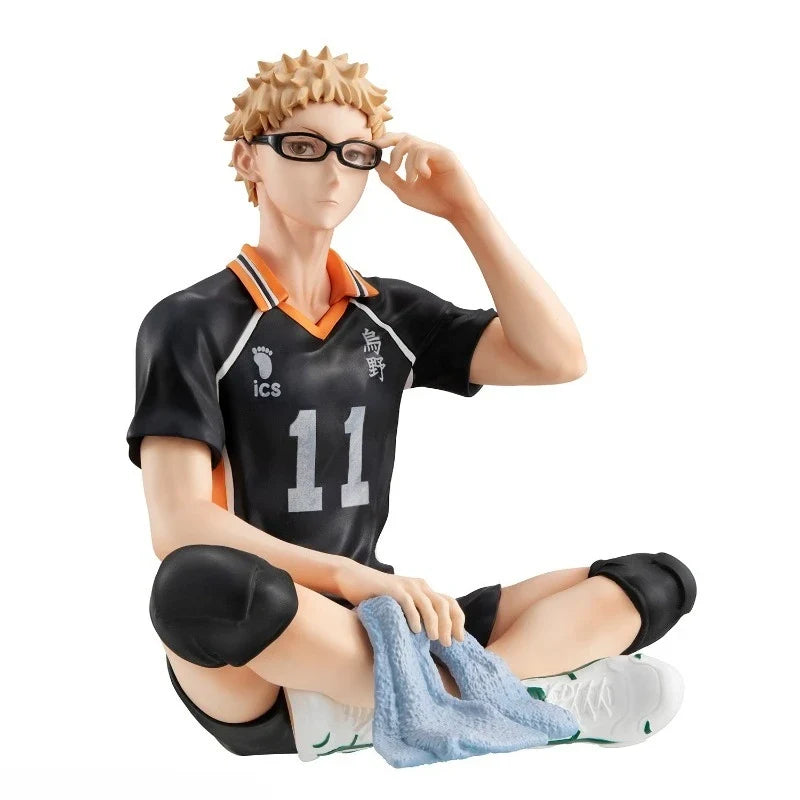 Haikyuu!! MegaHouse Tsukishima Kei 100% Original genuine 110mm PVC Action Anime Figure Model Toys Figure Collection Doll Gift
