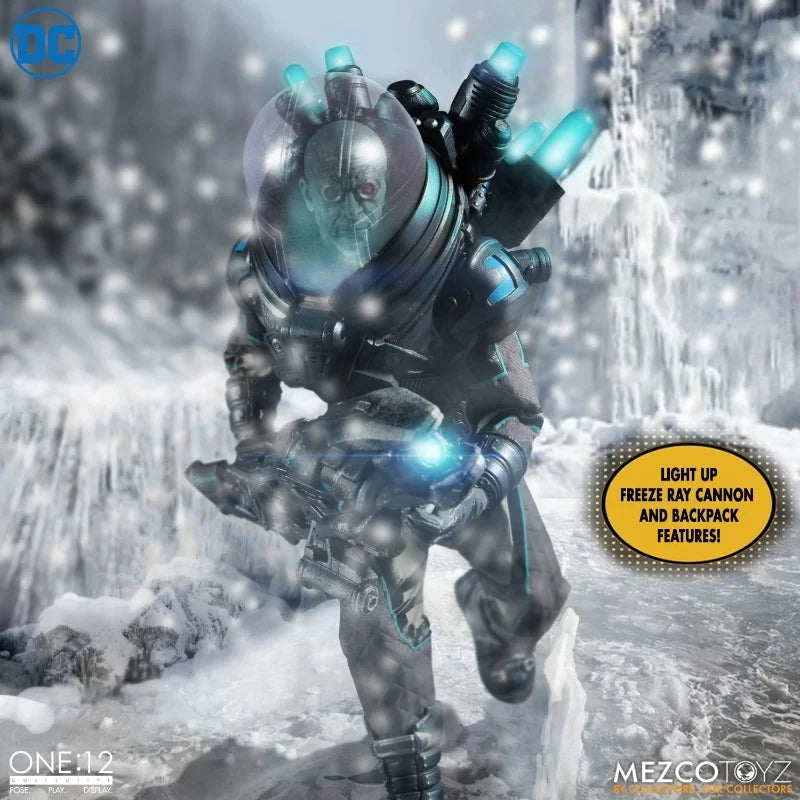 Mezco One:12 Batman Mr. Freeze Action Figure - Deluxe Collectible Villainous Character Luminous PVC Toy Gift for Fans