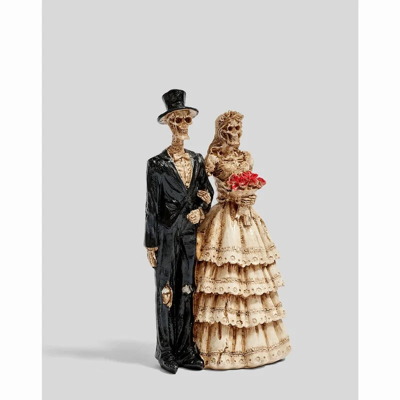 Novelty Gift Groom Bride Newlyweds Cake Girl Skull Dark Halloween Family Desktop Decoration Office Desktop Handmade Decoration