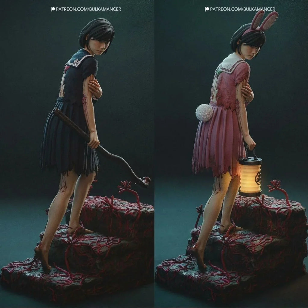 Silent Hill F Shimizu Hinako 3D-gedrucktes Harzmodell Unlackierte Figur Horrorspiel Weihnachtsgeschenk