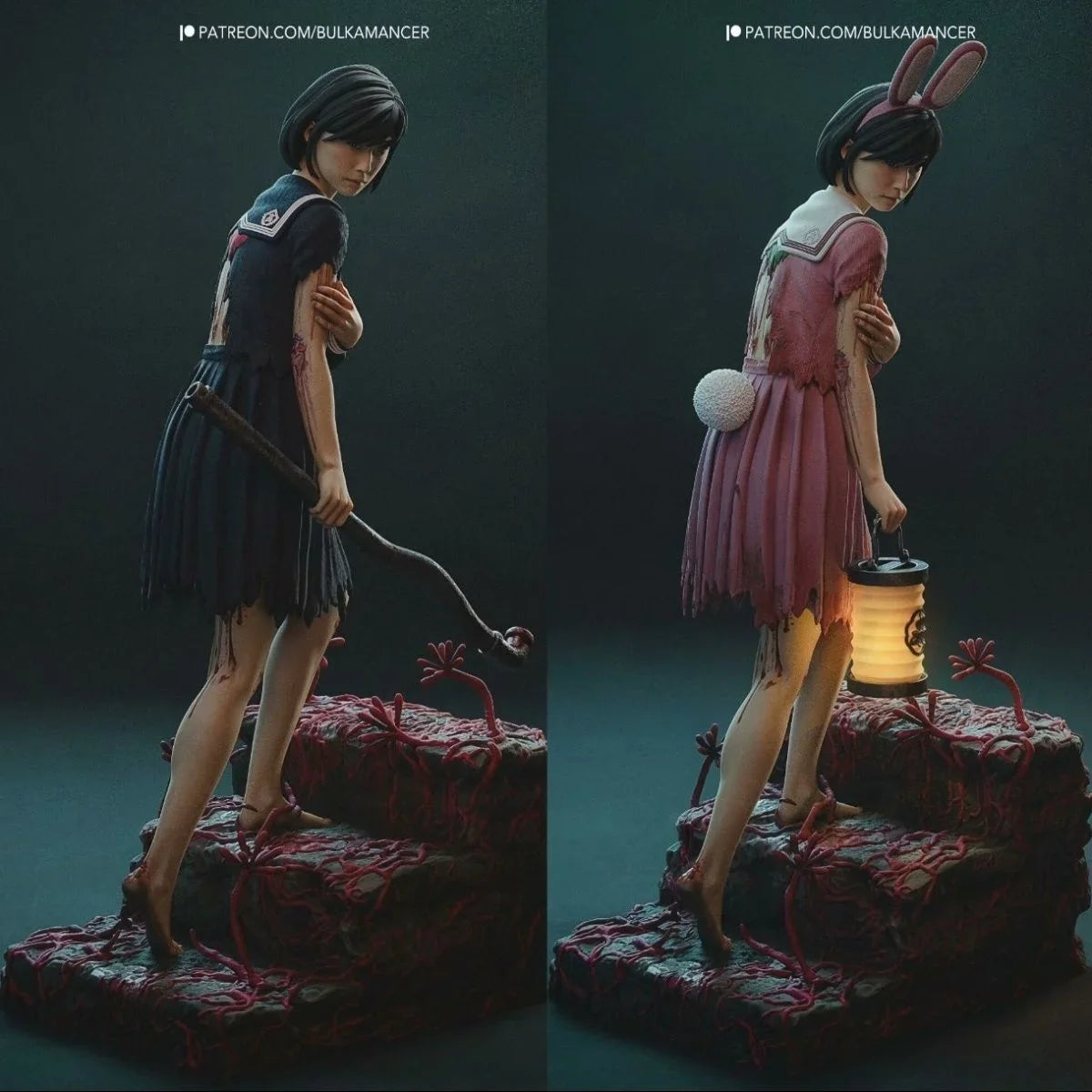 Silent Hill F Shimizu Hinako 3D-gedrucktes Harzmodell Unlackierte Figur Horrorspiel Weihnachtsgeschenk