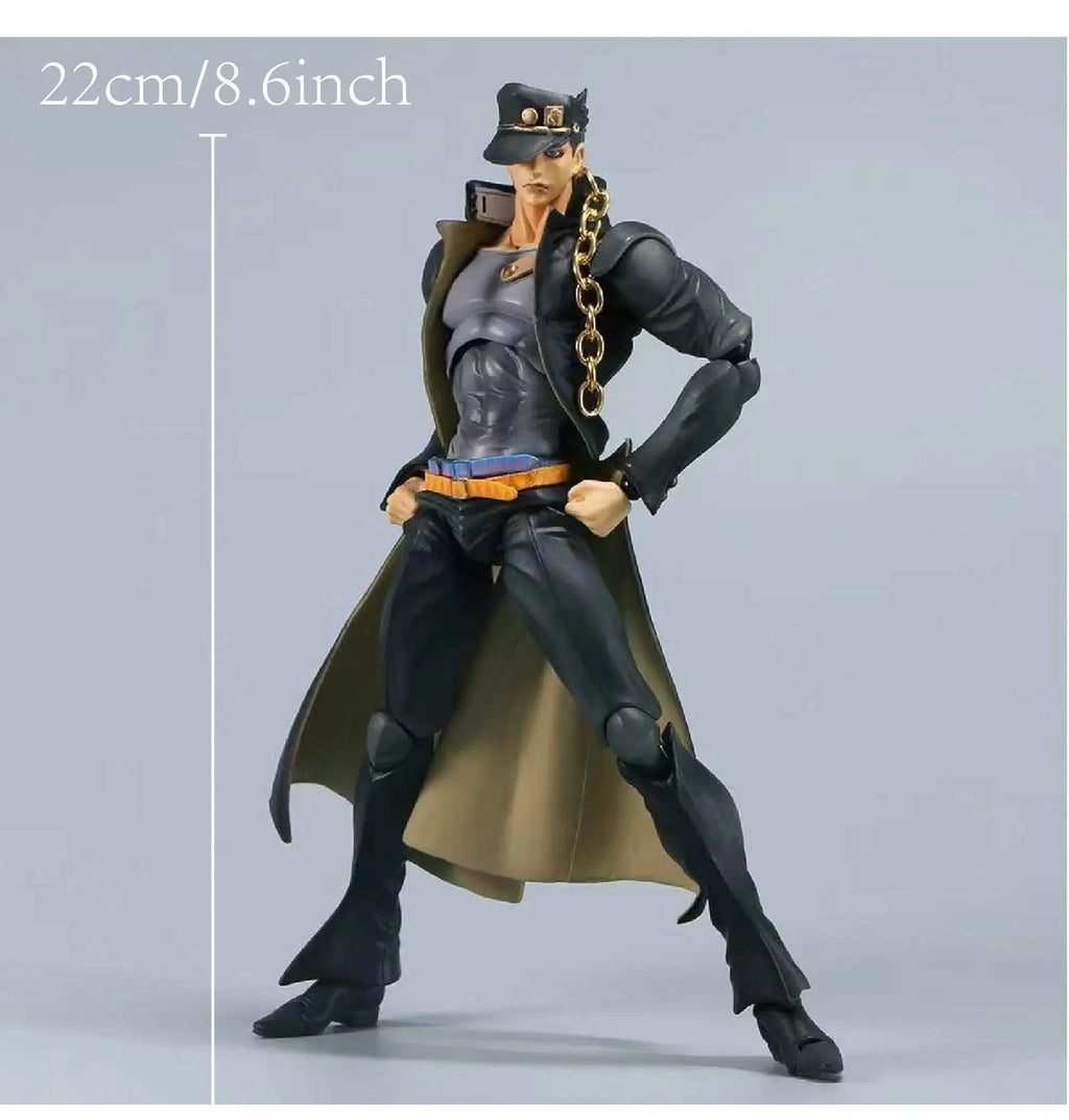 22cm 8.6 inch Anime Kujo Jotaro Action Figures Pvc Statue Desktop Ornamen Collection Statue Model Decoration Room Desk Toys Chil
