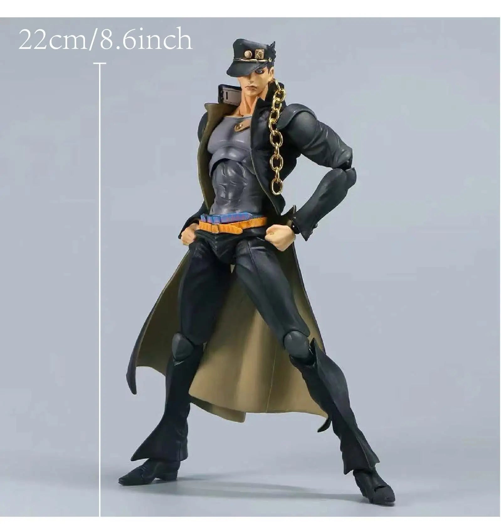 22cm 8.6 inch Anime Kujo Jotaro Action Figures Pvc Statue Desktop Ornamen Collection Statue Model Decoration Room Desk Toys Chil