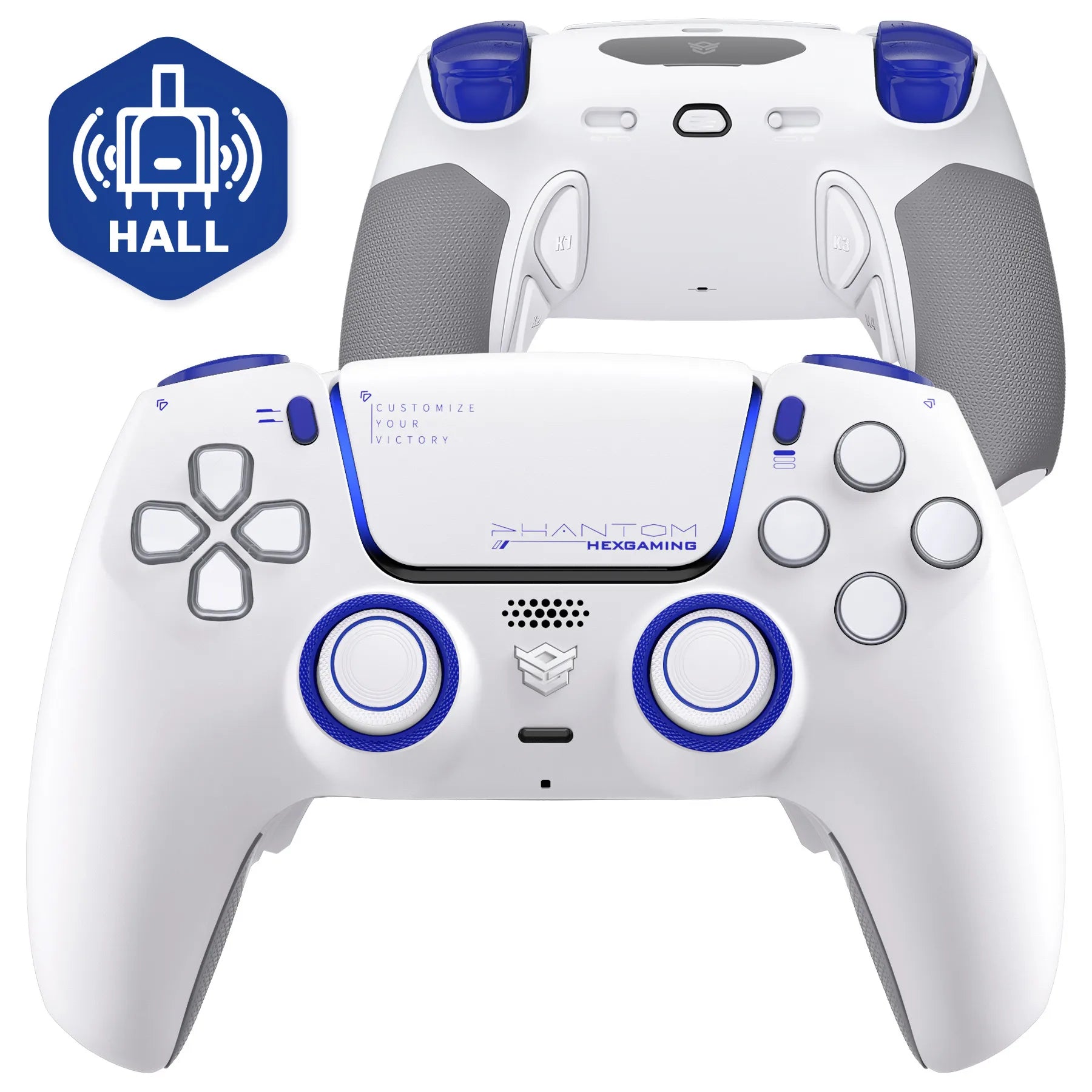 HEXGMING PHANTOM wireless controller Bluetooth Hall joystick game controller compatible with PS5 Elite   PC computer Steam