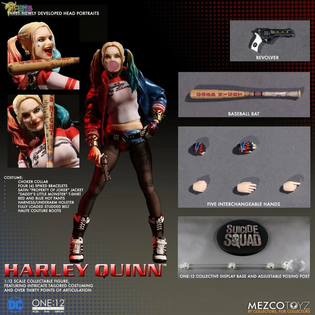 Mezco Toyz Original 1/12 Collective Suicide Team Halle Quinn Action Figure Model Toys Movable Model Ornaments Gifts for Boys