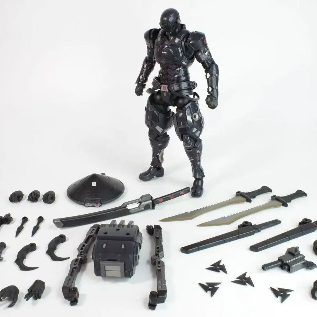 Anime Black Warrior Action Figure Cool Snake Eye SC001 Black Warrior With Sword Movable Model Figurine For Kid Collection Gifts