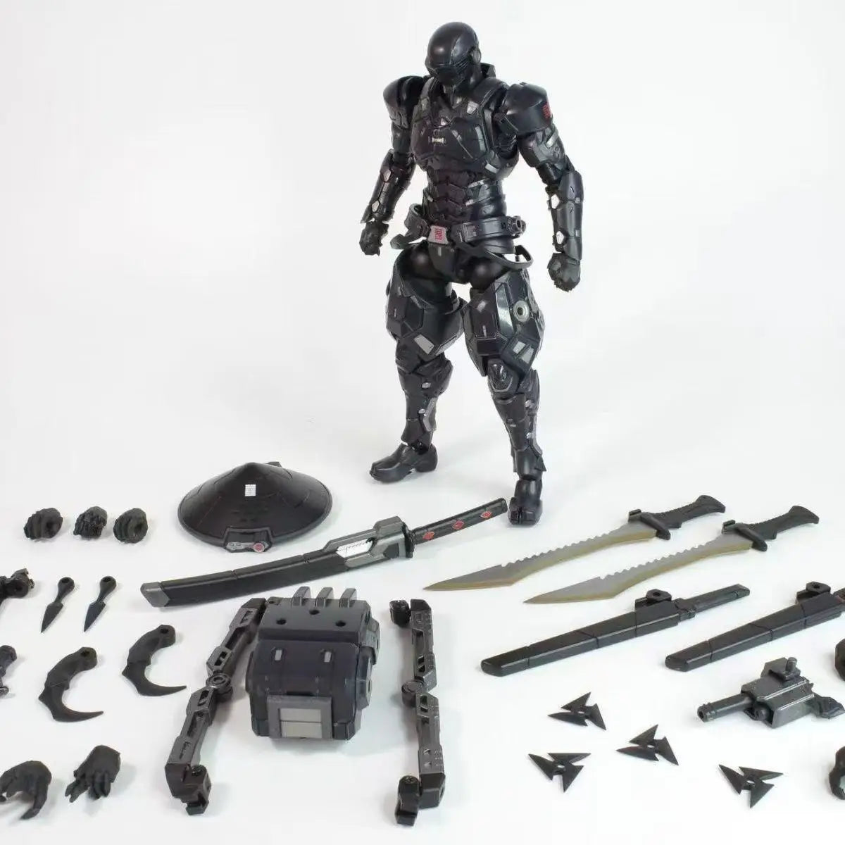 Anime Black Warrior Action Figure Cool Snake Eye SC001 Black Warrior With Sword Movable Model Figurine For Kid Collection Gifts