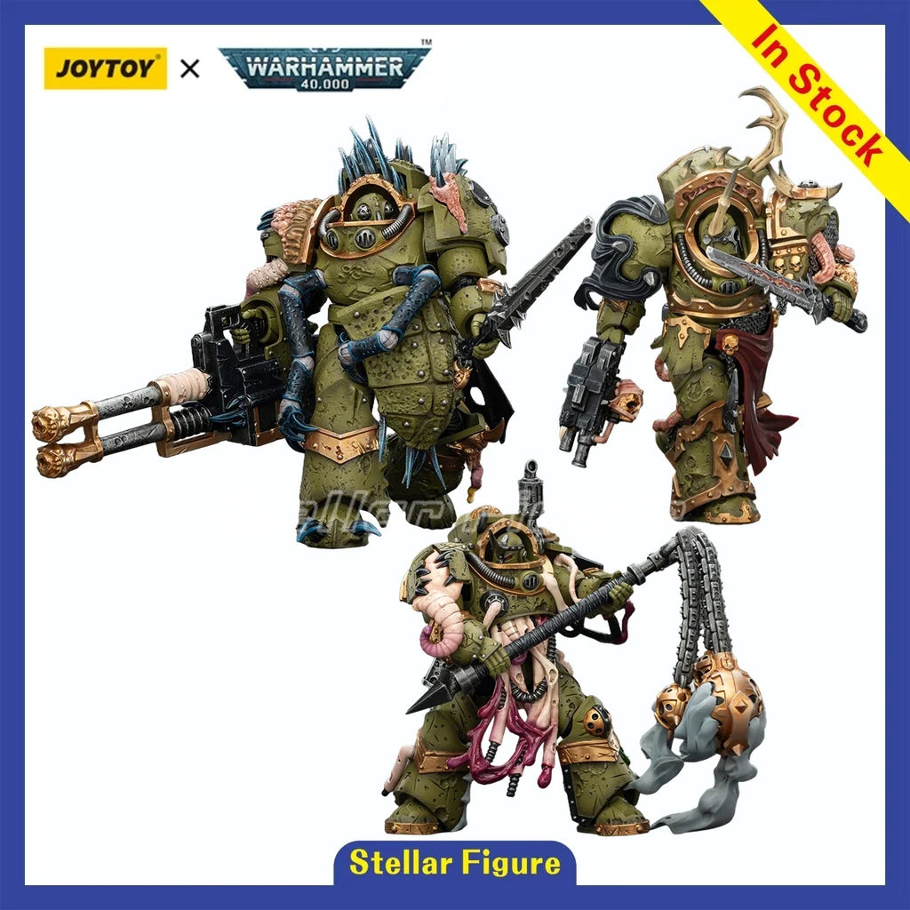 【SF】JOYTOY Warhammer 40K 1/18 Action Figure Death Guard Blightlord Terminator 1 2 3 with Reaper Autocannon and Bubotic Blades