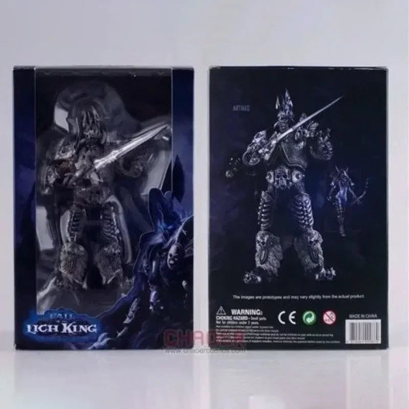 World of Warcraft Action Figure Lich King Arthas Death Knight Standing Frostmourne Model Animation Desktop Dolls Gift Kids Toys