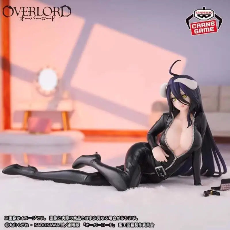 Bandai Original Banpresto Relax Time Overlord 18Cm Albedo Lying Down Action Figures Anime Figura Cartoon Dolls Toys Juguete Gift