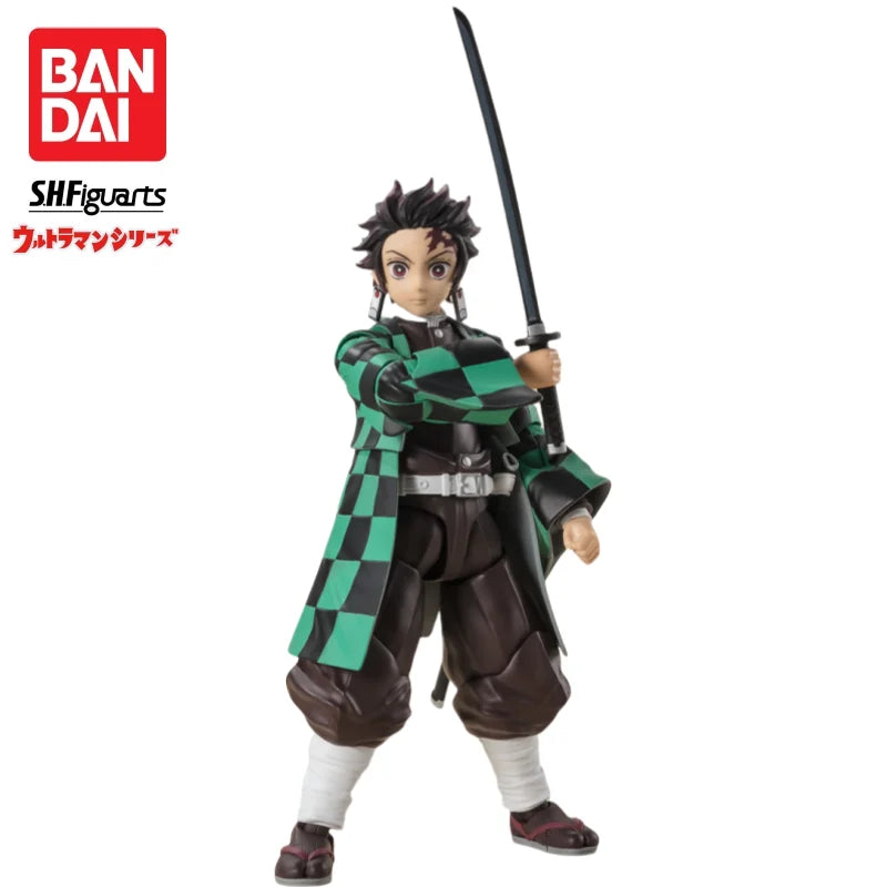In Stock Original BANDAI Original Demon Slayer Kamado Tanjirou S.H.Figuarts Action Figure Model Toys Ornament Collect Gifts