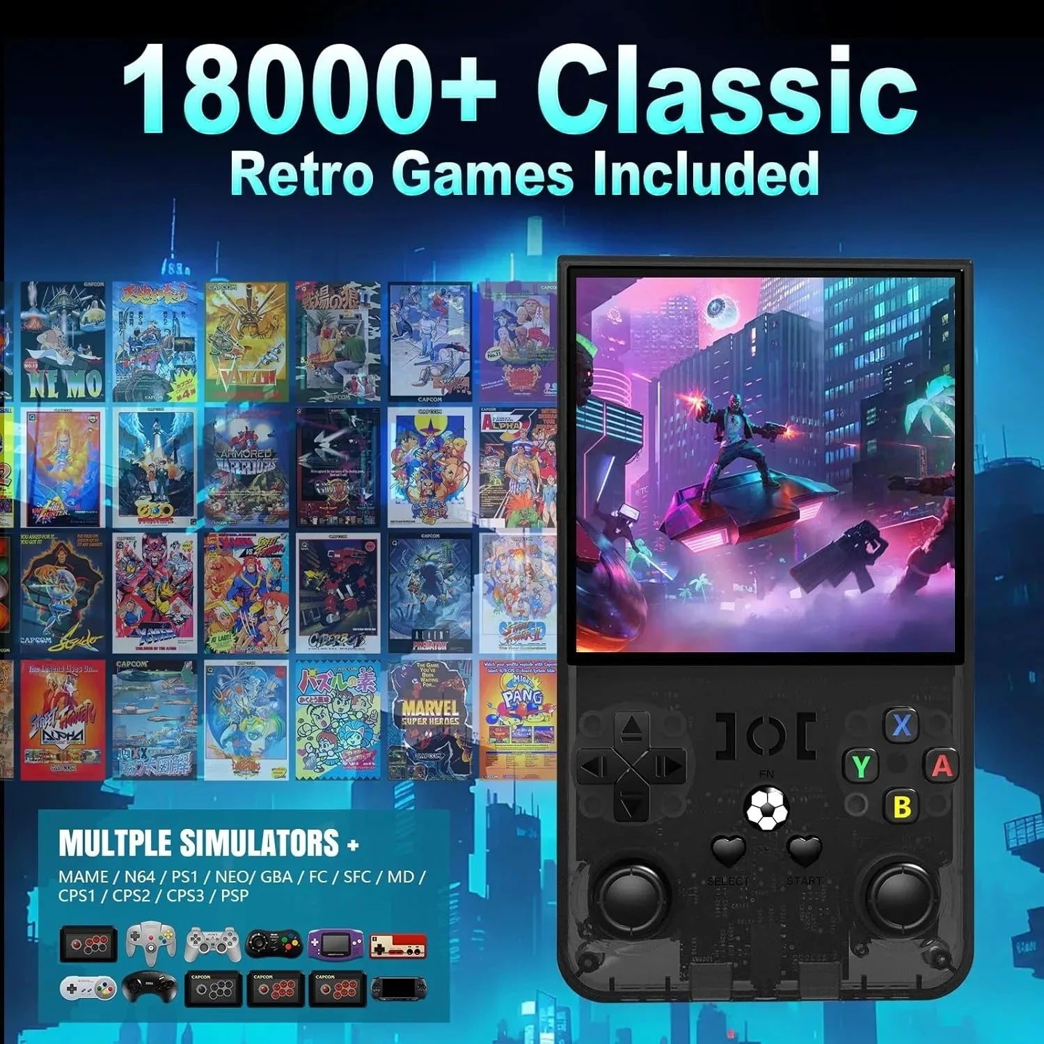 Open Source R36MAX Retro Handheld Video Game Console RK3326 Chip 64/128G Portable Pocket Game Player 4‘’HD Screen R36 PRO R36S