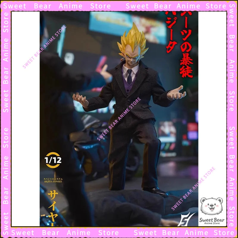 In Stock FREETOYS Suit Berserker Vegeta Prince of Saiyans Dragon Ball Super Saiyan 1/12 Action Figure Anime Model Toys Desktop