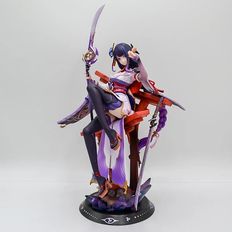 34cm Raiden Shogun Sexy Anime Girl Figure GK Beelzebul Yae Miko Action Figure Ningguang Figurine Collectible Model Doll Toy Gift