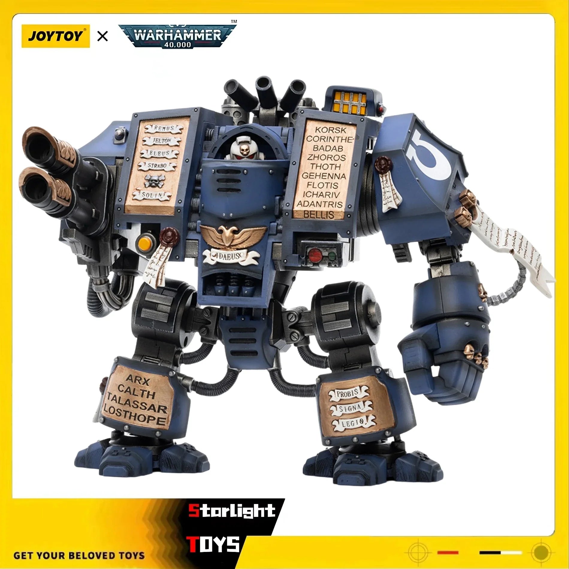 JOYTOY 1/18 Action Figure Warhammer 40K Space Marines Uitramarines Venerable Dreadnought Model Toy Gift