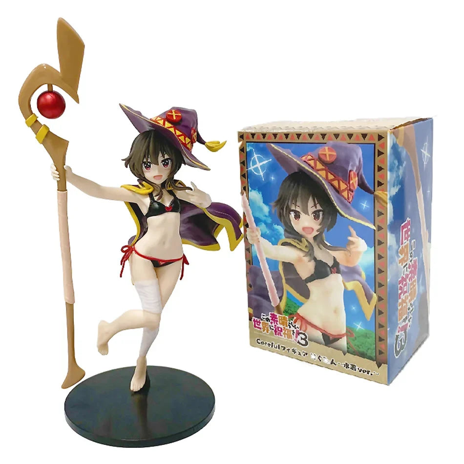 Original Genuine TAITO God's Blessing on This Wonderful World 18cm Megumin Action Figure Cute Figurine For Girls Birthday Gift
