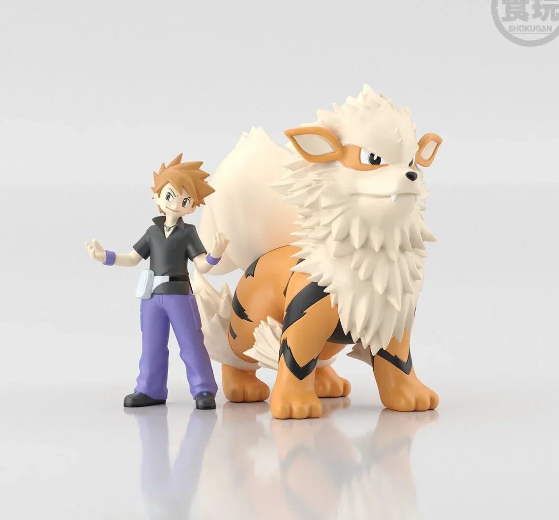 Bandai Original Shokugan POKEMON Scale World Kanto Region Green Arcanine Anime Action Figures Toys for Kids Gift